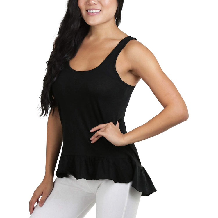 Women's Ruffled Long Scoop Neck Tunic