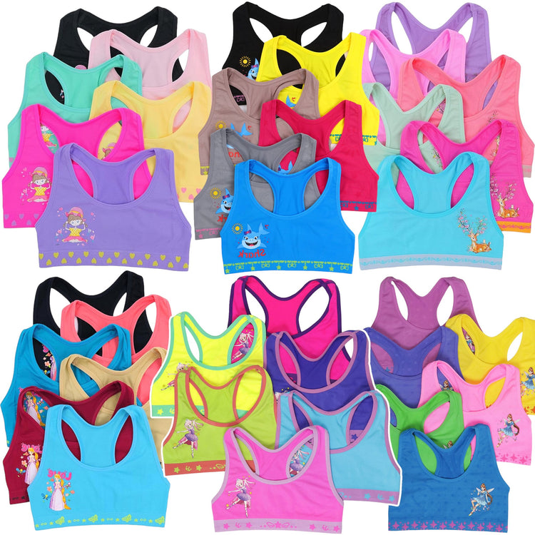 ToBeInStyle Girls' Pack of 6 Mystery Racerback or Cami Training Bras Tops