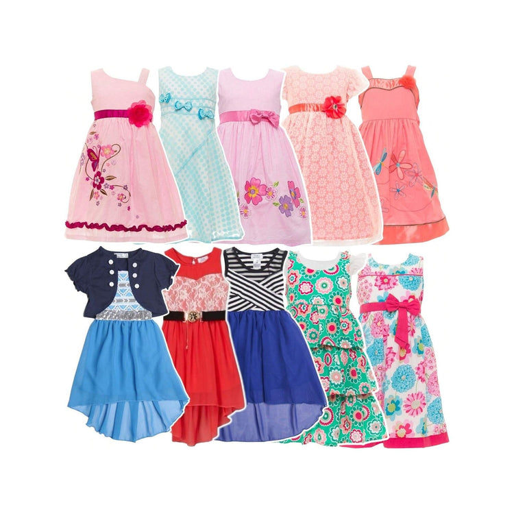 ToBeInStyle Girl's Timeless Classic Pastel Colored Flared Springtime Dresses