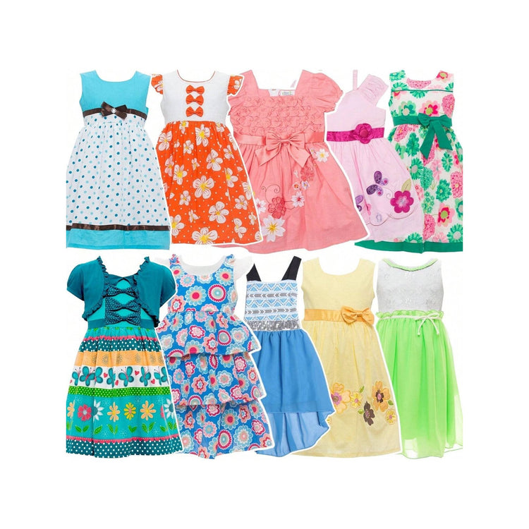 ToBeInStyle Girl's Timeless Classic Pastel Colored Flared Springtime Dresses