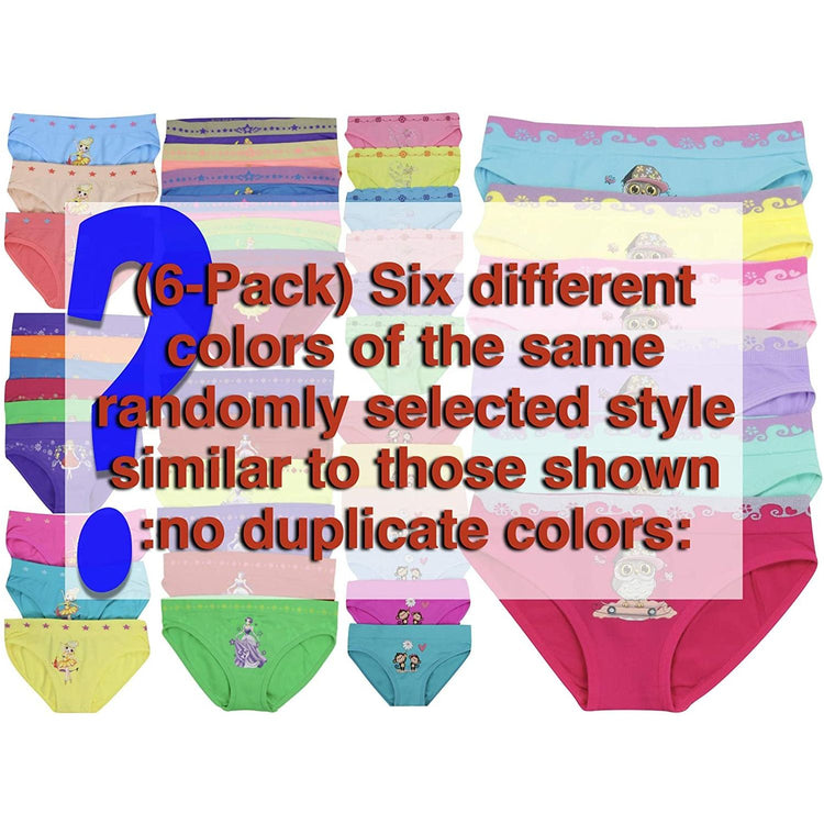 Girls' Pack of 6 Mystery Seamless Underwear Bottoms