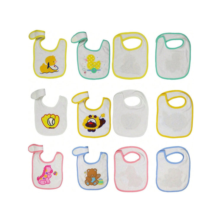 Baby's Multi-Item Pack Of Randomly Assorted Soft Cotton Self Closure Bibs
