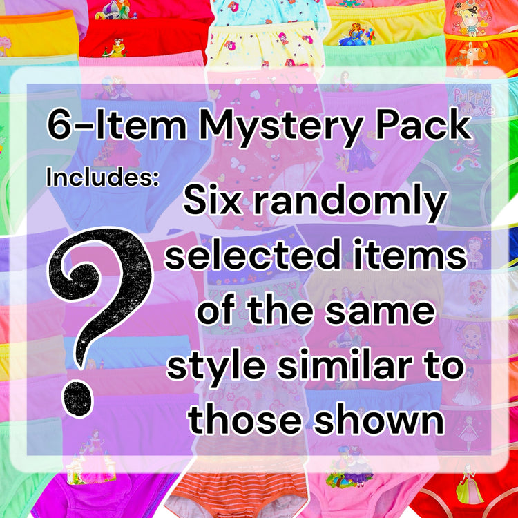 Girl's Pack of 6 or 12 Randomly Selected Cotton Bikini Brief Panties w/ Prints