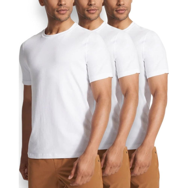 Men's Pack of 3 Classic Comfy Crew or V-Neck Cotton T-Shirt