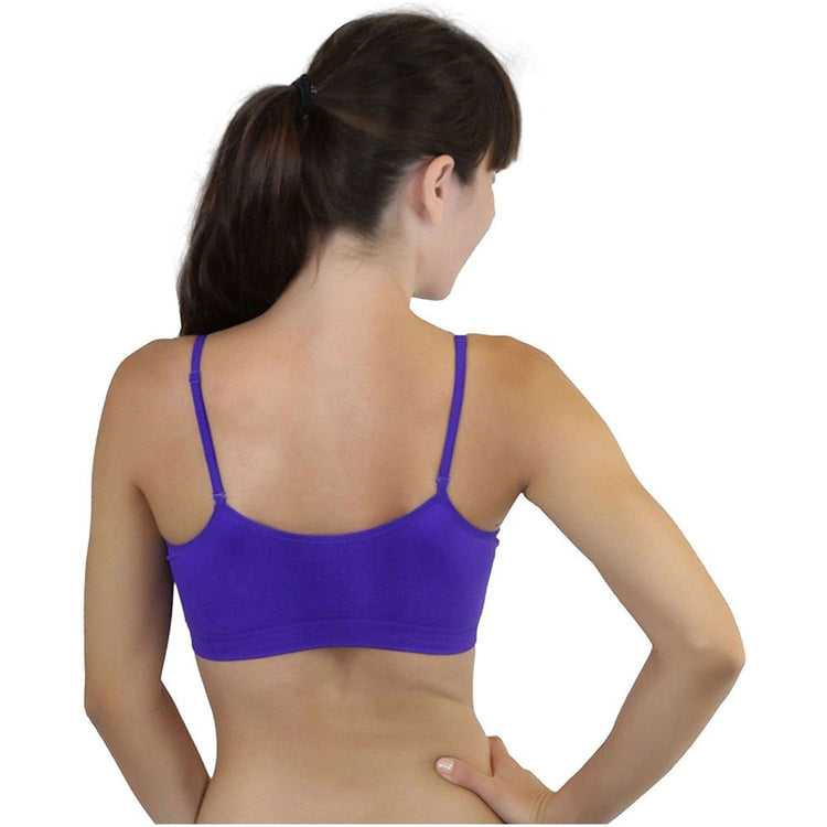 ToBeInStyle Women's Pack of 6 Nylon Wire-Free Convertible Padded Sport Bralettes