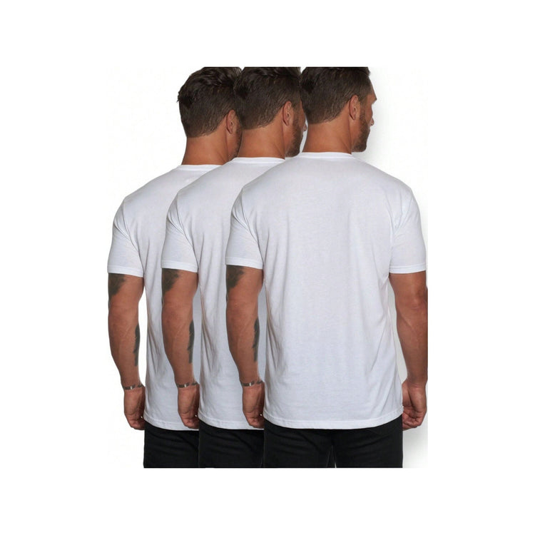 Men's Pack of 3 Classic Comfy Crew or V-Neck Cotton T-Shirt