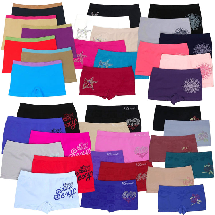 Women's Randomly Assorted Seamless Boyshort Bottoms