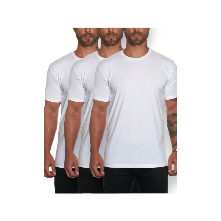 Men's Pack of 3 Classic Comfy Crew or V-Neck Cotton T-Shirt