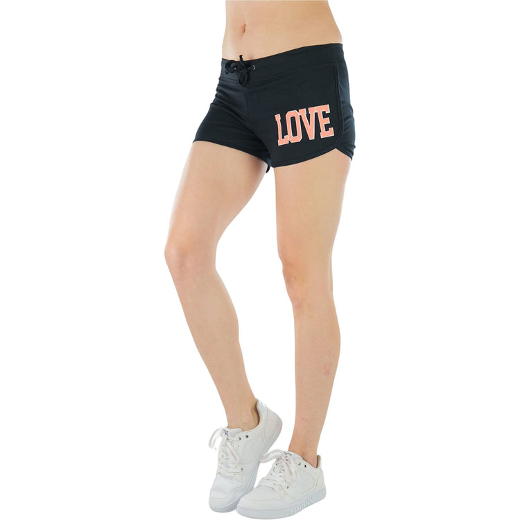 Women’s Dolphin-Hemmed Love Patch Shorts