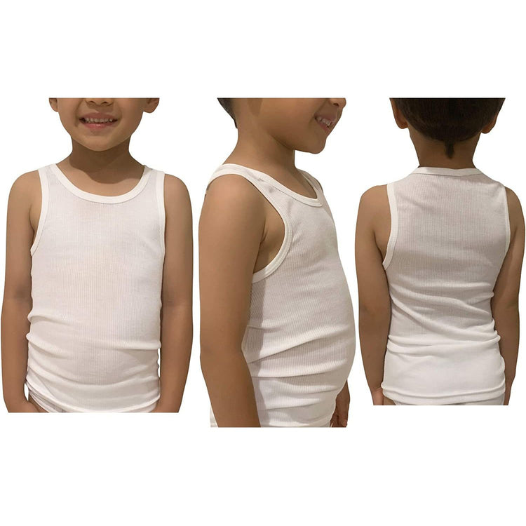 Boy's Pack of 3 or 6 Basic Cotton Blend A-Shirts