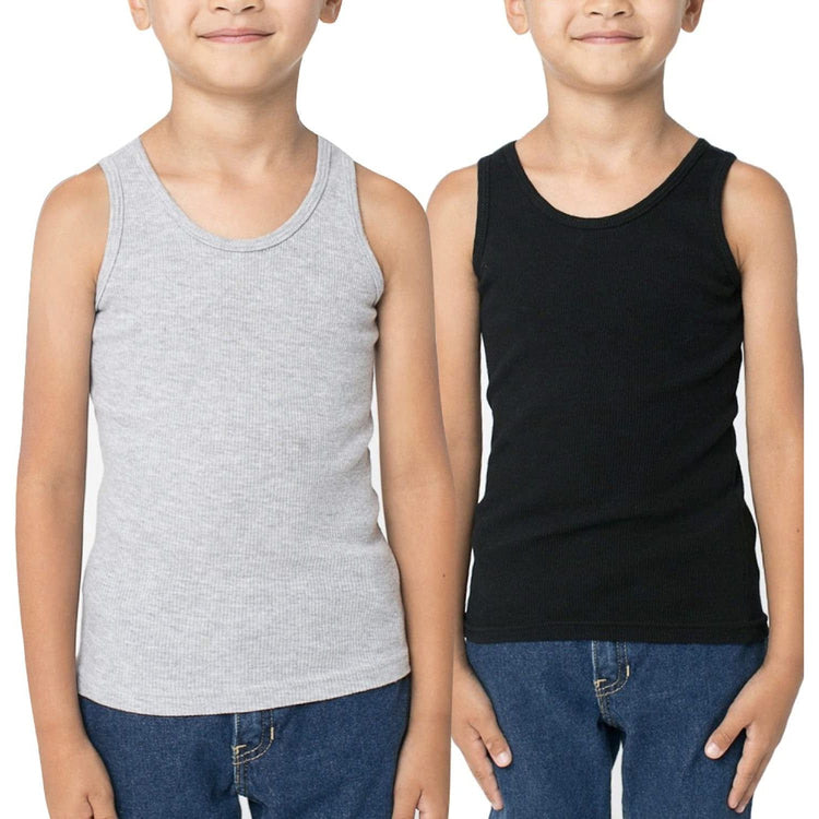 Boy's Pack of 3 or 6 Basic Cotton Blend A-Shirts