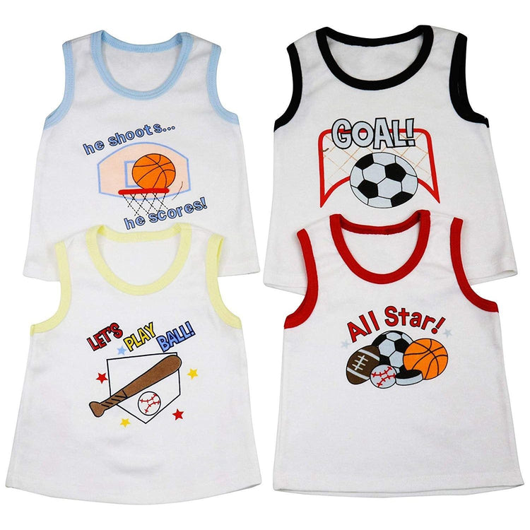 ToBeInStyle Boy' Pack of 4 Premium Soft Cotton Tank Tops