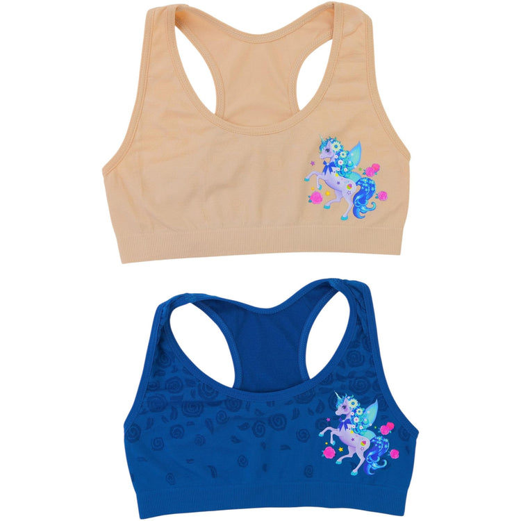 ToBeInStyle Girl’s Pack of 6 Fun Print Racerback Training Bras Top Wire-Free Non-Padded