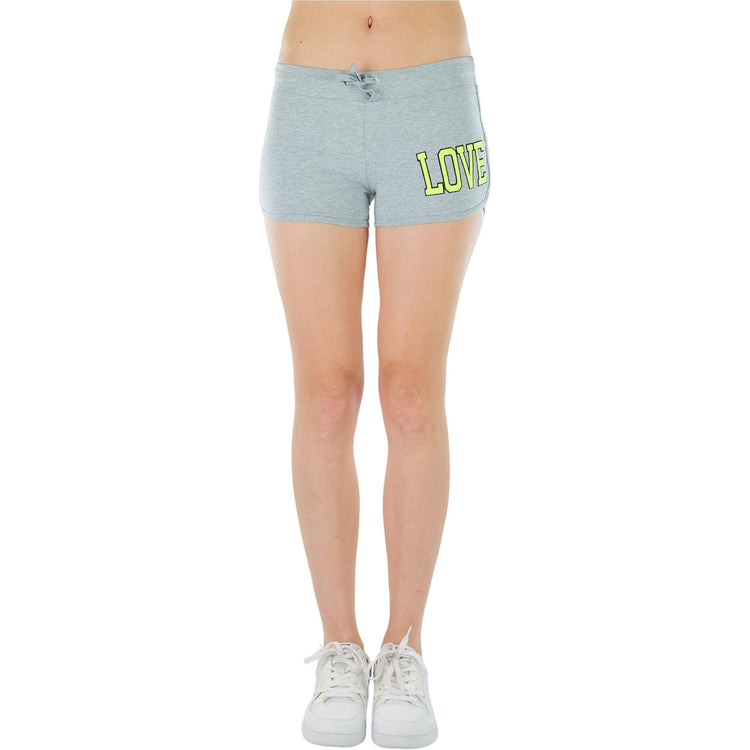 Women’s Dolphin-Hemmed Love Patch Shorts