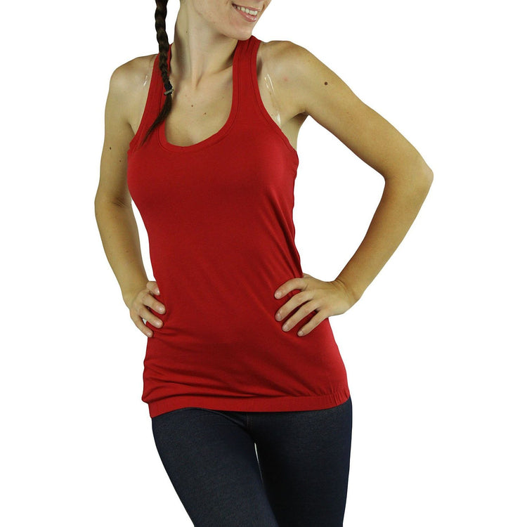 Women's Banded Bottom Racerback Tank Top