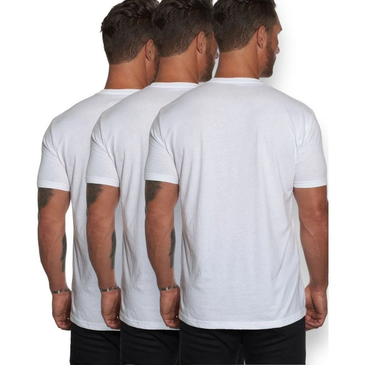 Men's Pack of 3 Classic Comfy Crew or V-Neck Cotton T-Shirt