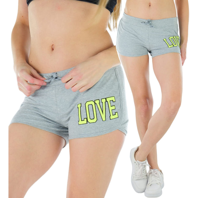 Women’s Dolphin-Hemmed Love Patch Shorts