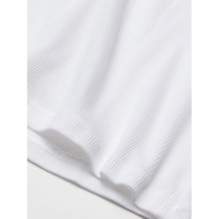 ToBeInStyle Men's Multi-Pack of Cotton Form Fitting Scoop Neck Sleeveless White A-Shirts