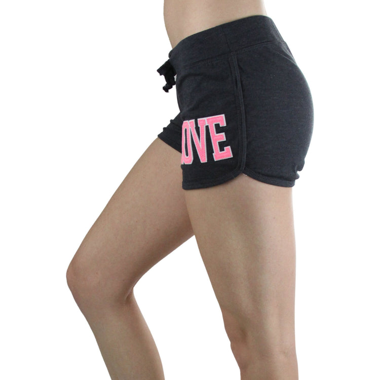 Women’s Dolphin-Hemmed Love Patch Shorts