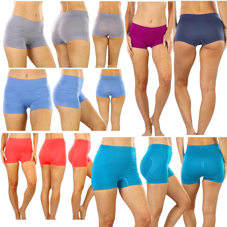ToBeInStyle Women's Pack of 6 Mystery Seamless Microfiber Boyshorts