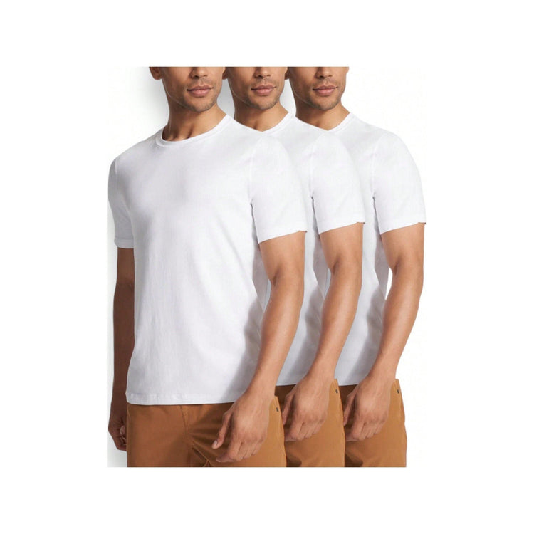 Men's Pack of 3 Classic Comfy Crew or V-Neck Cotton T-Shirt