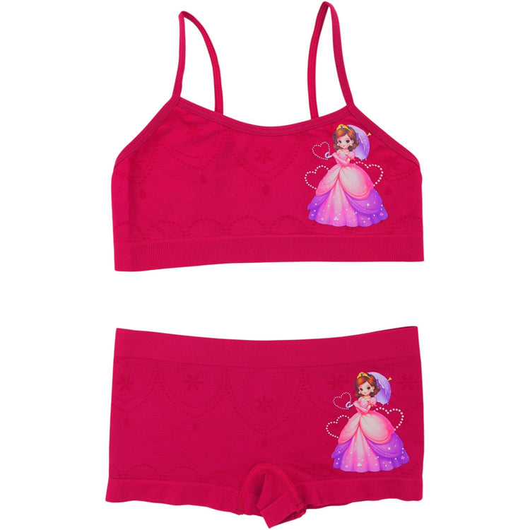 Girl's Pack of 6 Racerback Training Bras & Matching Bottoms