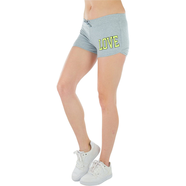 Women’s Dolphin-Hemmed Love Patch Shorts