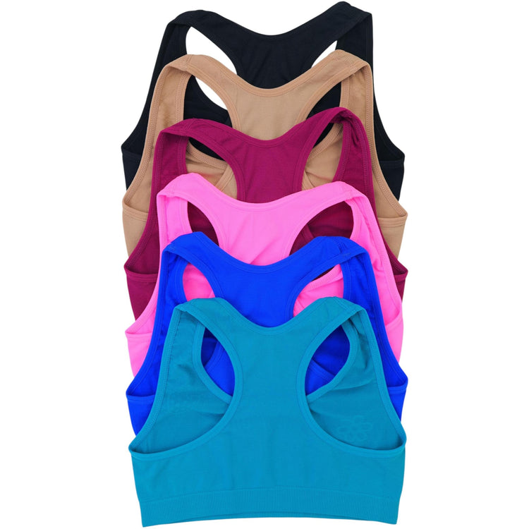 ToBeInStyle Girl’s Pack of 6 Fun Print Racerback Training Bras Top Wire-Free Non-Padded