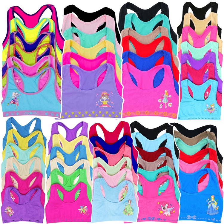 ToBeInStyle Girls' Pack of 6 Mystery Racerback or Cami Training Bras Tops
