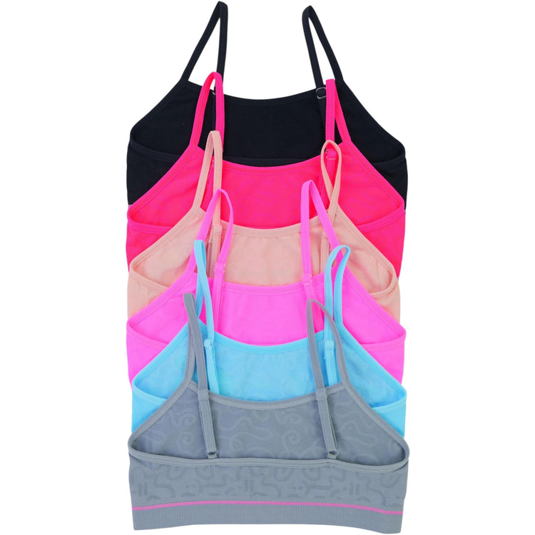 Girl’s Pack of 6 Fun Print Cami Training Bras Top Wire-Free Non-Padded - Shreddin Teddy