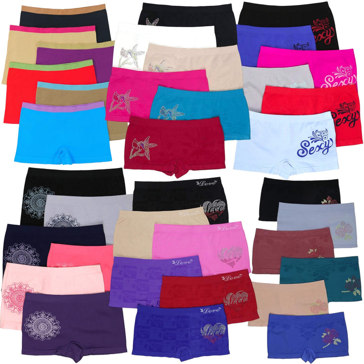 Women's Randomly Assorted Seamless Boyshort Bottoms