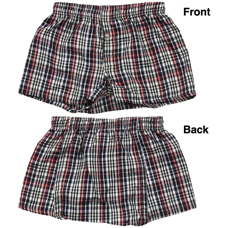 ToBeInStyle Boy's Multi-Pack Of Tartan Plaid Woven Boxer Shorts Underwear
