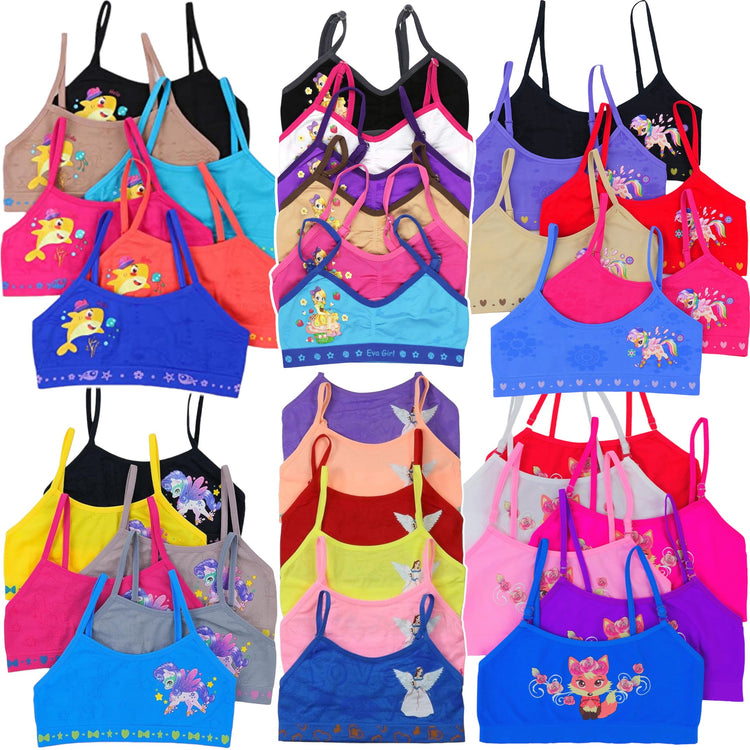 ToBeInStyle Girls' Pack of 6 Mystery Racerback or Cami Training Bras Tops