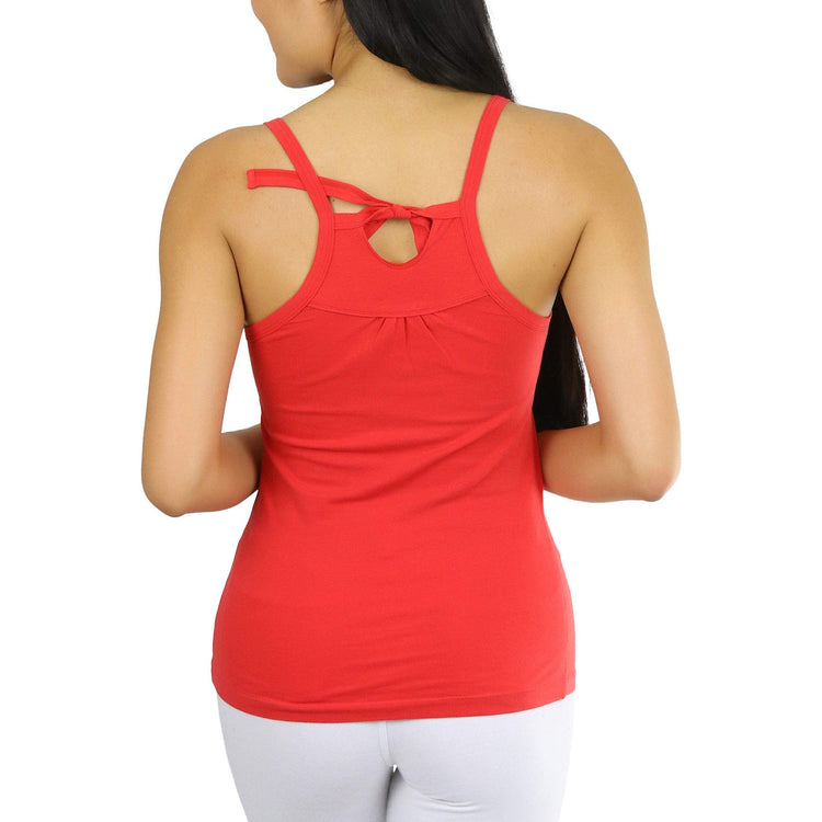 Women's Knit Scoop Neck Tank Top w/ Back Tie