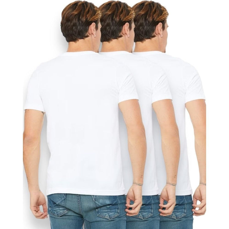 Men's Pack of 3 Classic Comfy Crew or V-Neck Cotton T-Shirt