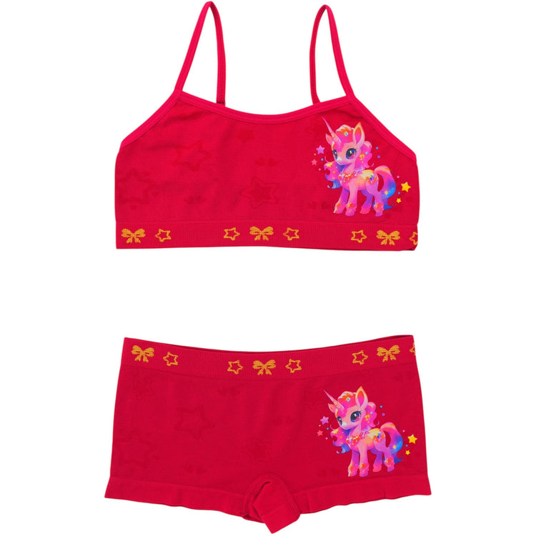 Girl's Pack of 6 Racerback Training Bras & Matching Bottoms