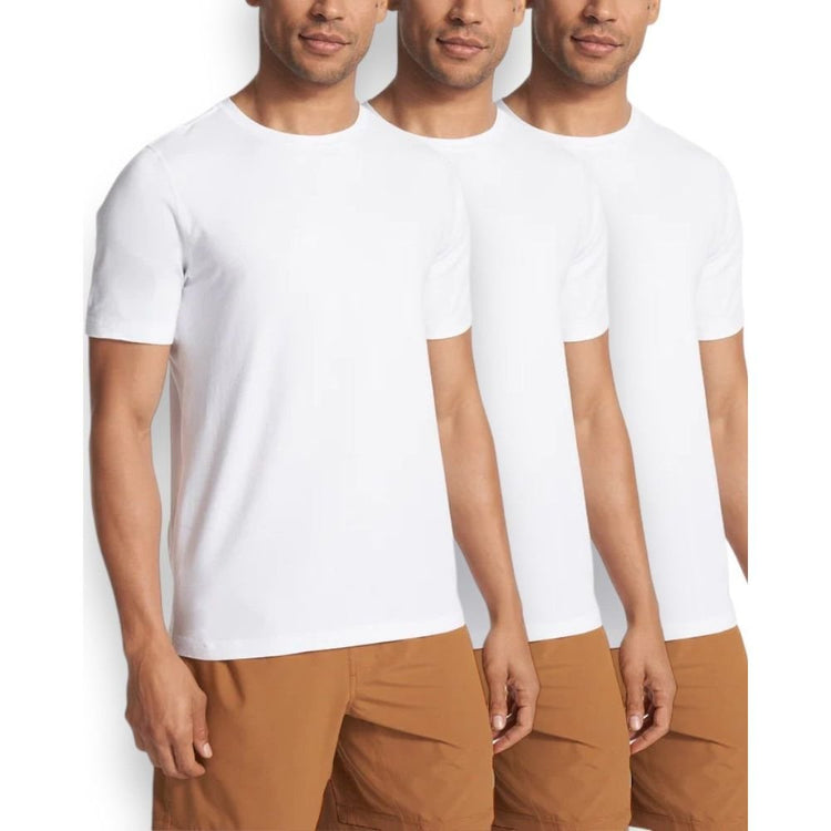 Men's Pack of 3 Classic Comfy Crew or V-Neck Cotton T-Shirt