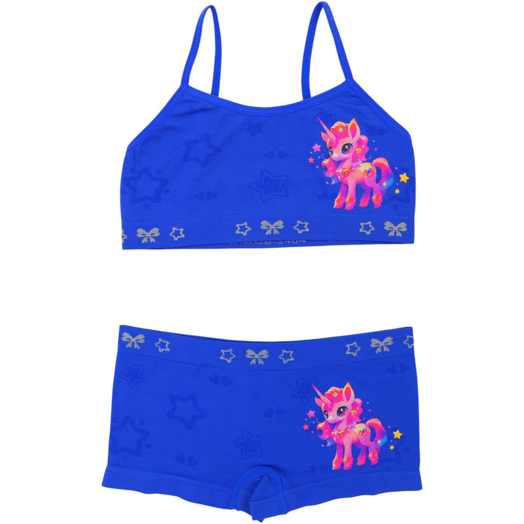 Girl's Pack of 6 Racerback Training Bras & Matching Bottoms