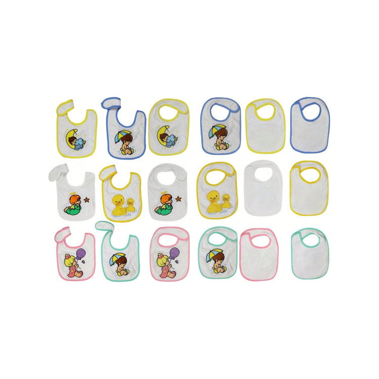 Baby's Multi-Item Pack Of Randomly Assorted Soft Cotton Self Closure Bibs
