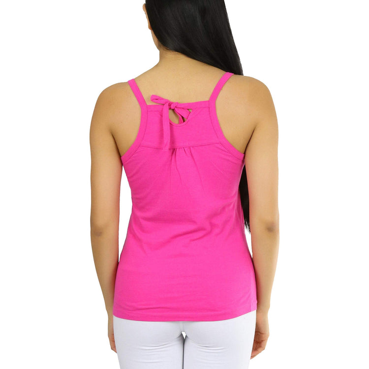 Women's Knit Scoop Neck Tank Top w/ Back Tie