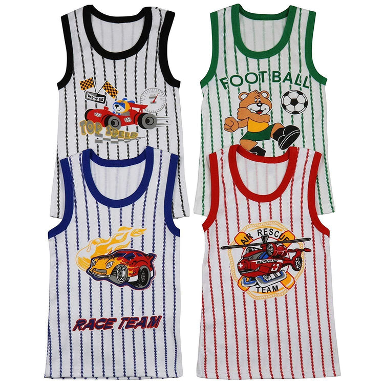ToBeInStyle Boy' Pack of 4 Premium Soft Cotton Tank Tops