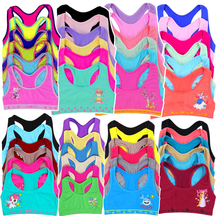 ToBeInStyle Girls' Pack of 6 Mystery Racerback or Cami Training Bras Tops