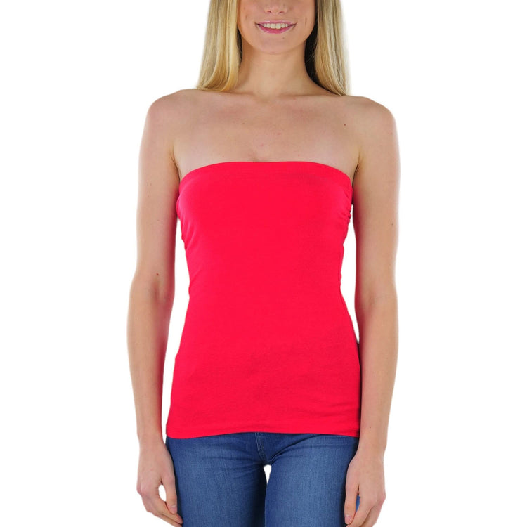 Women's Seamless Layering Tube Top with Built-in Shelf Bra