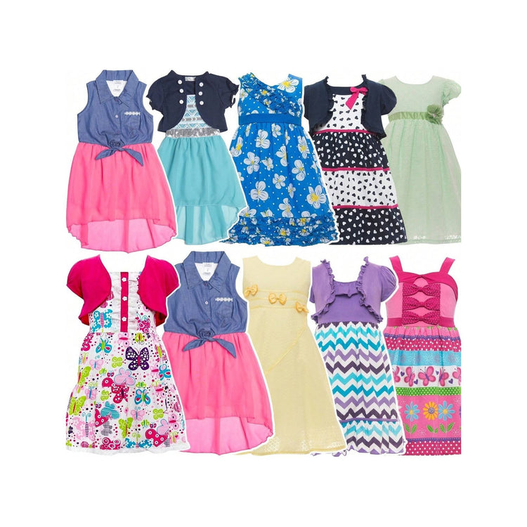 ToBeInStyle Girl's Timeless Classic Pastel Colored Flared Springtime Dresses