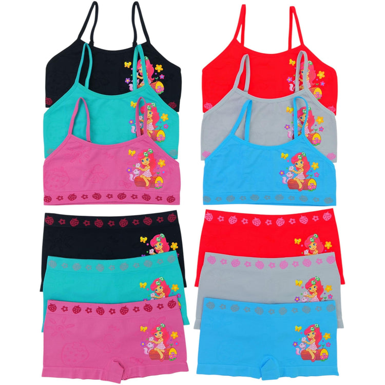 Girl's Pack of 6 Racerback Training Bras & Matching Bottoms