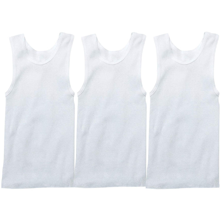 Boy's Pack of 3 or 6 Basic Cotton Blend A-Shirts