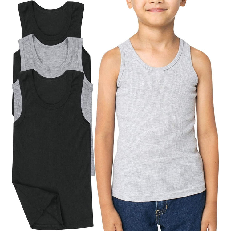 Boy's Pack of 3 or 6 Basic Cotton Blend A-Shirts