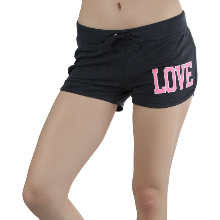 Women’s Dolphin-Hemmed Love Patch Shorts