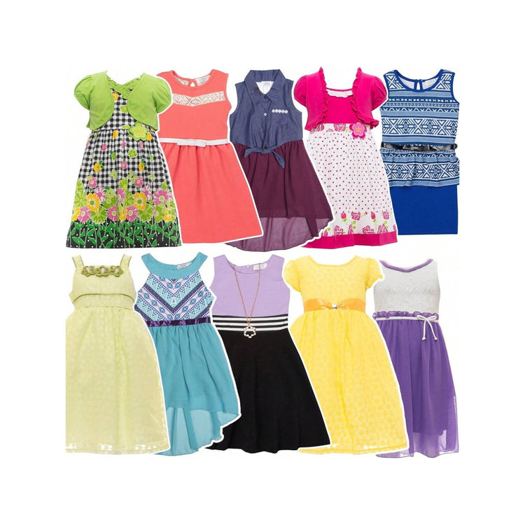 ToBeInStyle Girl's Timeless Classic Pastel Colored Flared Springtime Dresses