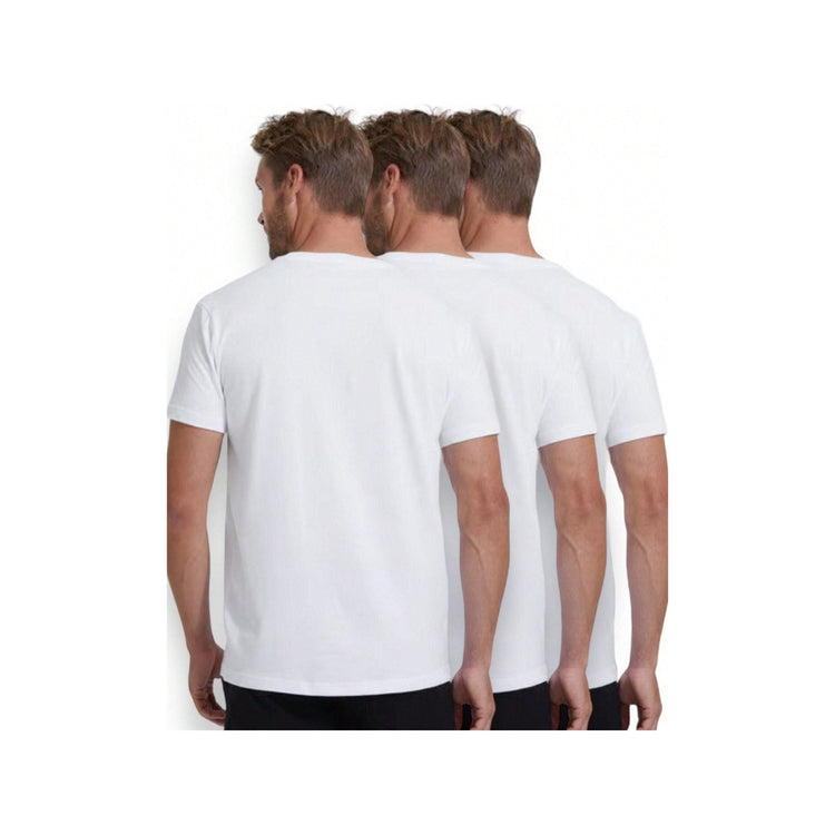 Men's Pack of 3 Classic Comfy Crew or V-Neck Cotton T-Shirt